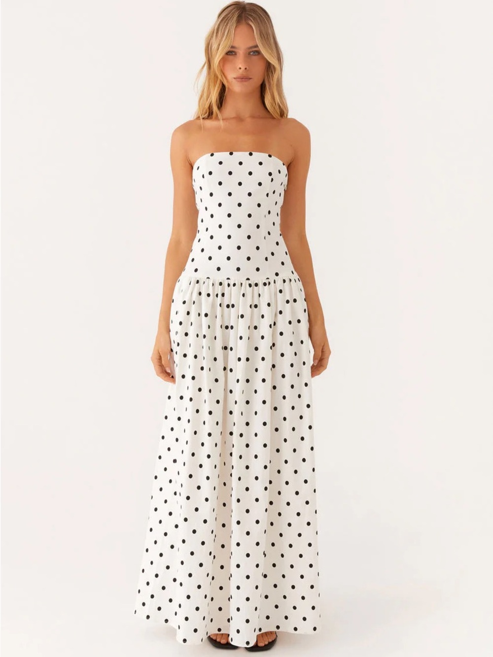 Peppermayo Andorra Maxi Dress - White Polkadot